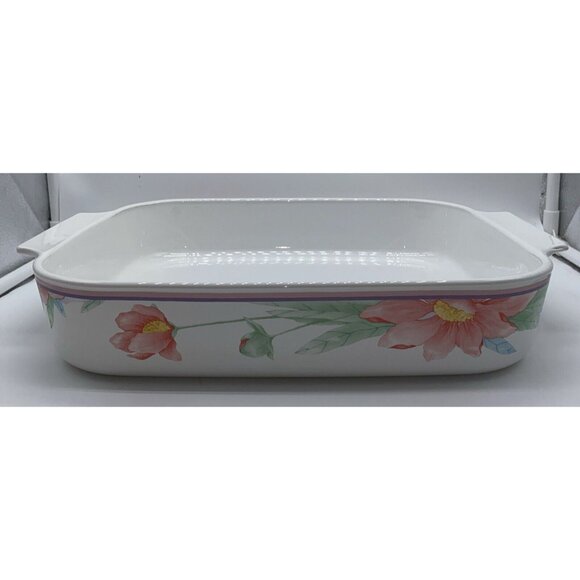 Vintage Corning Ware Casserole Lasagna Baking Dish Pink Peony A-21-B-N - Picture 10 of 14
